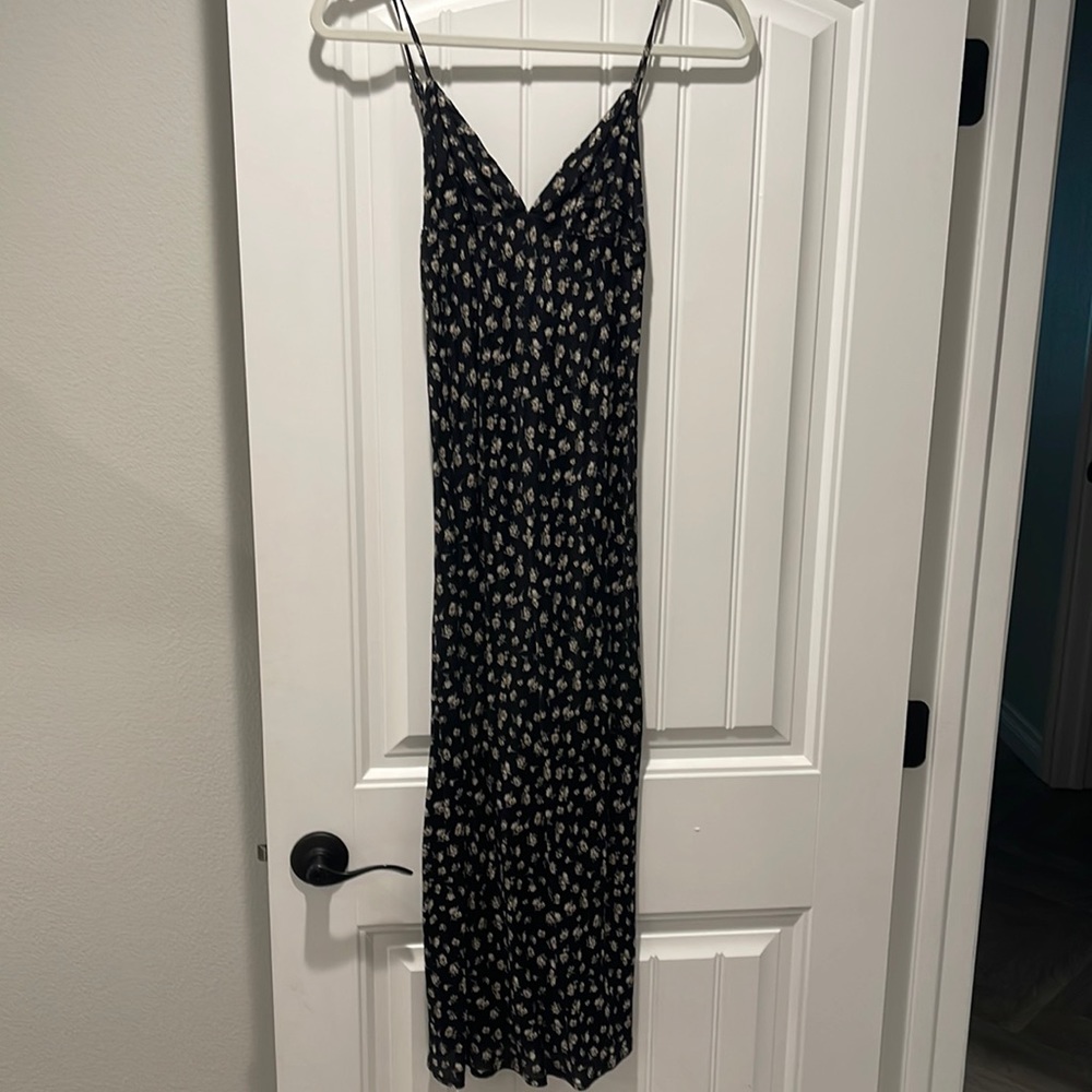 Urban outfitters black, floral, midi slip dress.